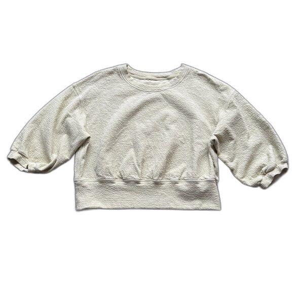 LULULEMON TEXTURED CREWNECK PULLOVER SWEATER DEW GREEN SHIRT WOMENS 12 - Picture 1 of 8